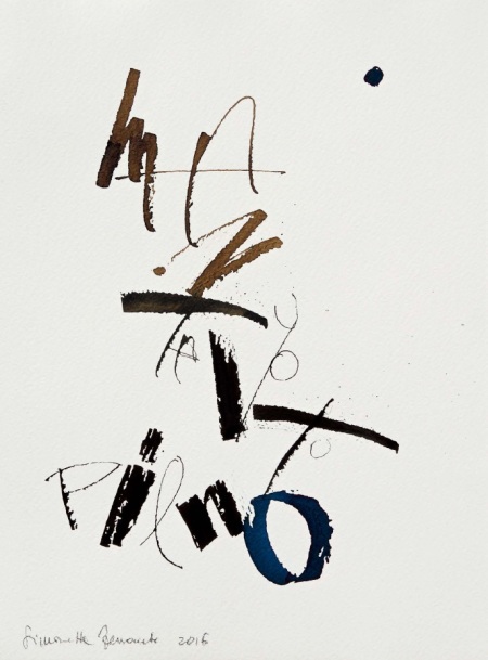 24 Calligrafia, 2016, Inchiostro su carta, 38x28 cm
